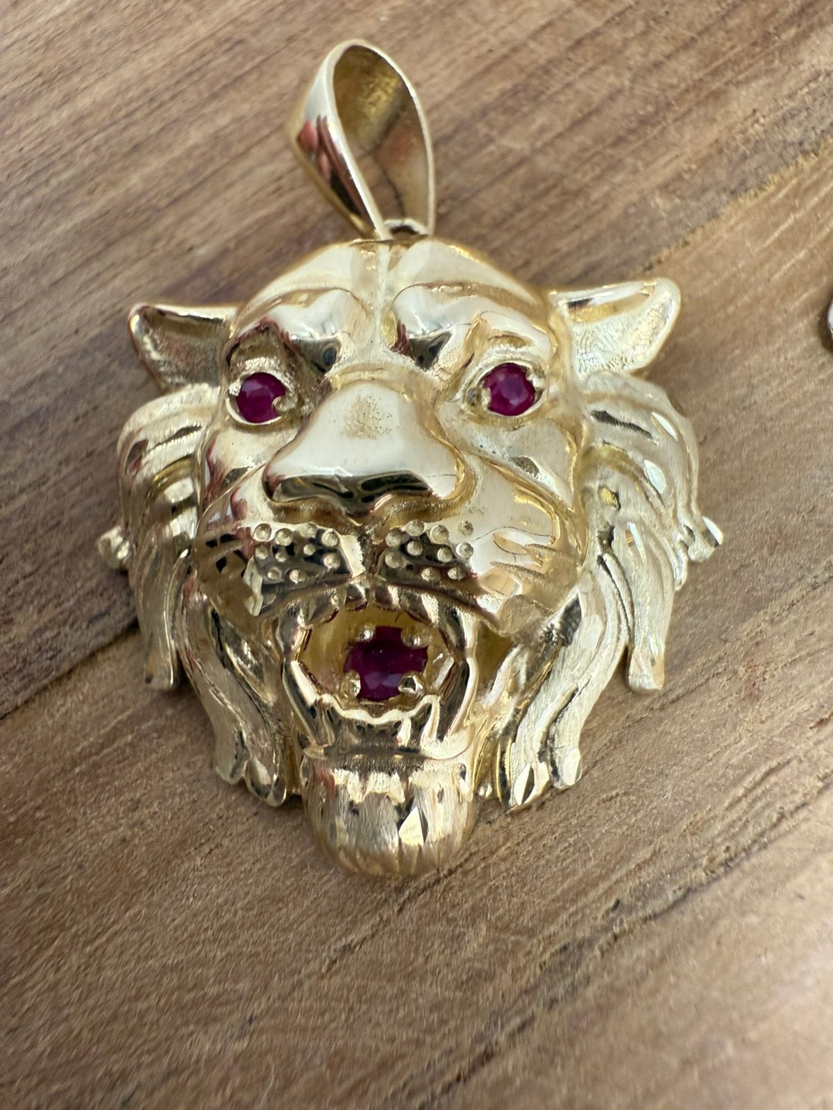 Prachtige 14k gouden LEEUWENKOP hanger | ITALY, Ophalen of Verzenden, Nieuw, Goud