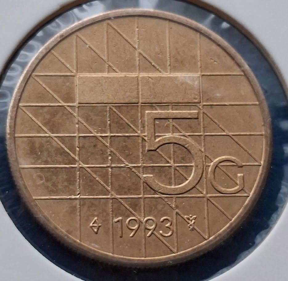 5 gulden 1993 - Beatrix*, Ophalen of Verzenden, Koningin Beatrix, 5 gulden, Losse munt