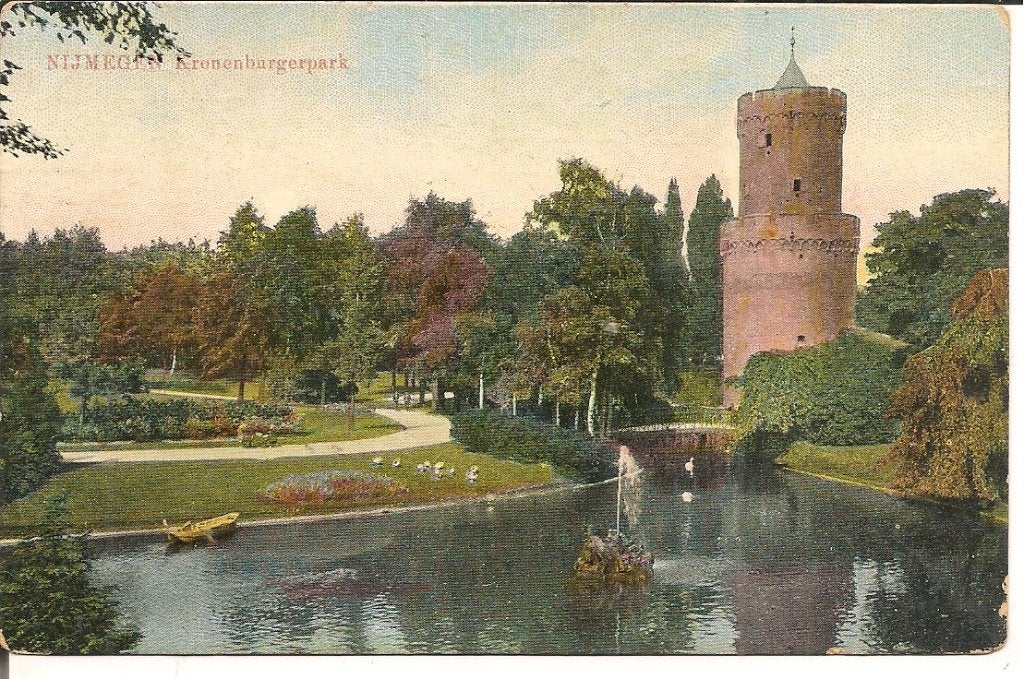Oude briefkaart Nijmegen Kronenburgerpark 1916, Ophalen of Verzenden, Voor 1920, Gelopen, Gelderland