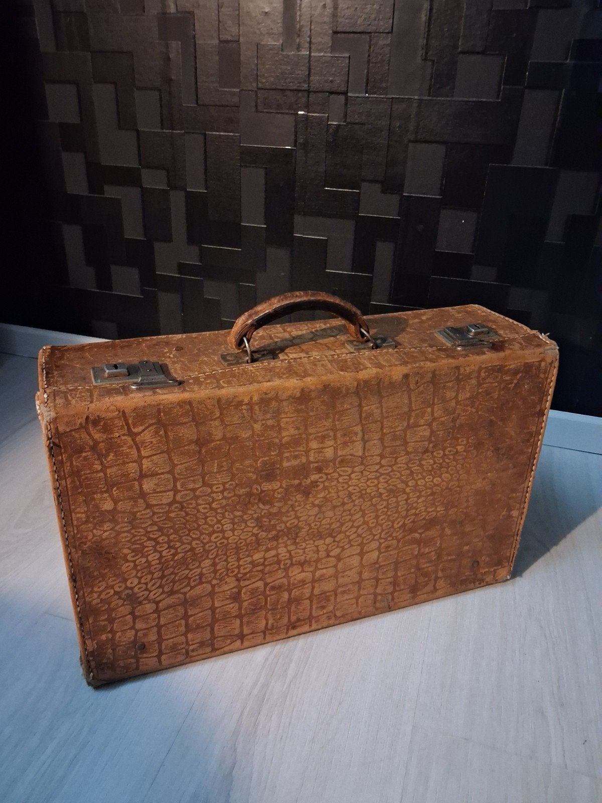 Oud koffertje, Ophalen of Verzenden, Leer, Minder dan 50 cm, Minder dan 35 cm