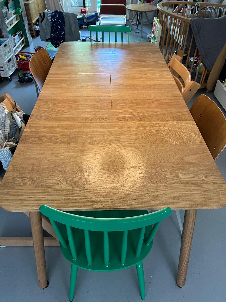 Eettafel zuiver glimps 120/160x90, Huis en Inrichting, Tafels | Eettafels, Ophalen, Gebruikt, Eikenhout, 150 tot 200 cm