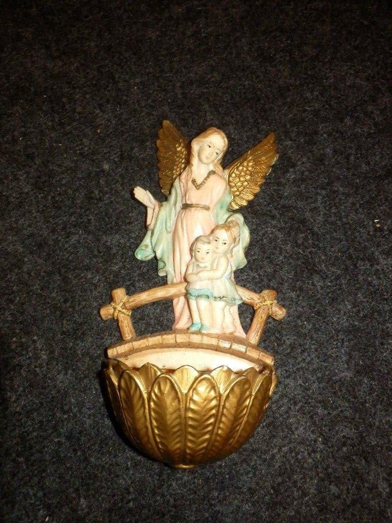 Vintage Heilig Water Font Engel met Kinderen, Ophalen of Verzenden