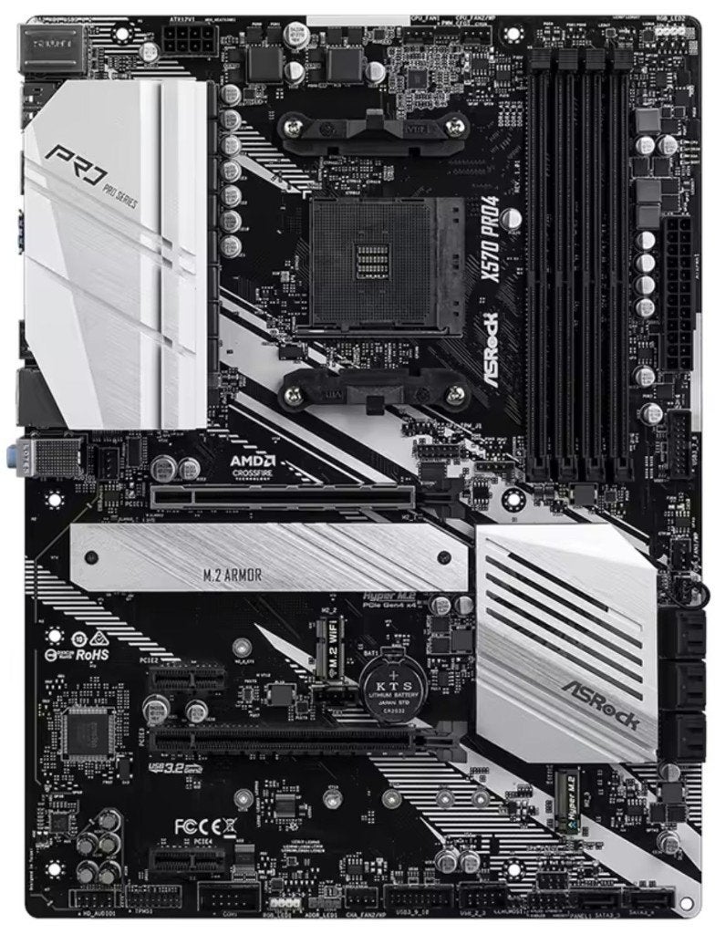 Asrock X570 PRO4, Computers en Software, Moederborden, Gebruikt, DDR4, Ophalen of Verzenden, Socket AM4