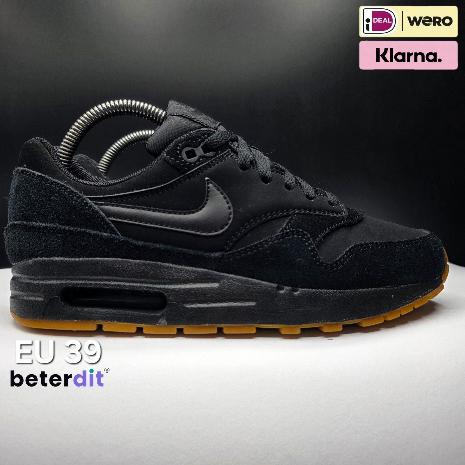 Nike Air Max 1 GS 'Black Gum'  Maat: 39, Kleding | Dames, Schoenen, Zwart, Ophalen of Verzenden, Nike, Nike