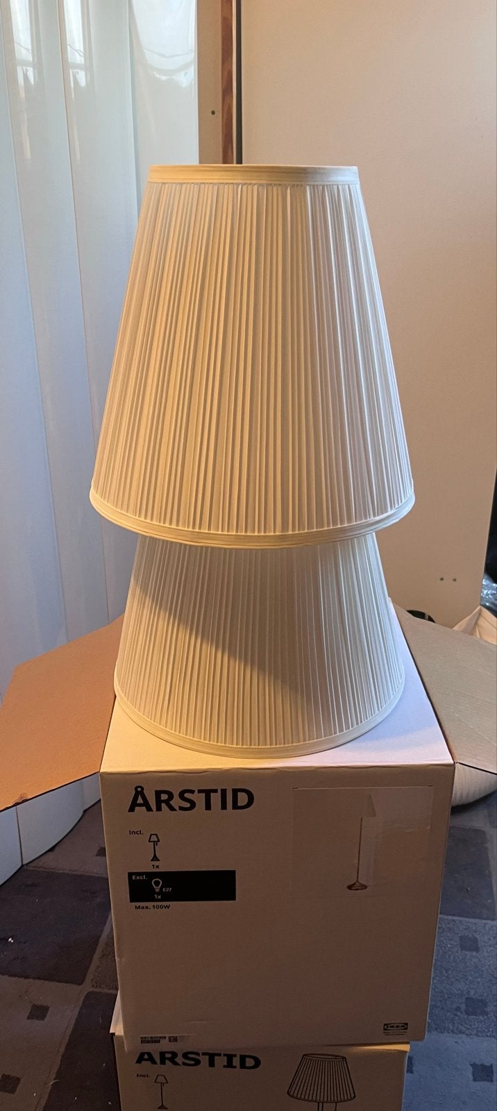 2 Nieuwe IKEA ÅRSTID lampenkappen (excl. armatuur), Huis en Inrichting, Ophalen, Overige typen, Wit, Rond