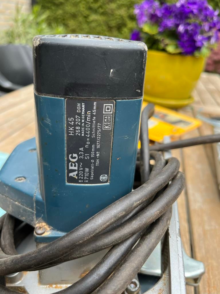 AEG HK 45 Cirkelzaag,aanslag ZT 727/45 - Vintage en Krachtig, Gebruikt, Cirkelzaag, 600 tot 1200 watt, Ophalen of Verzenden