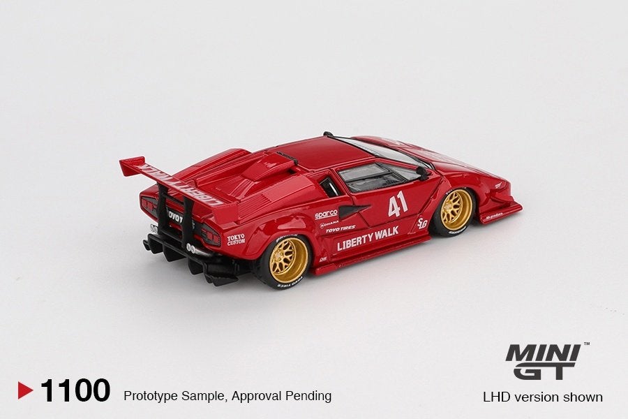Mini GT 1:64 Lamborghini Countach LB - Works 2025 red, -, Nieuw, Ophalen of Verzenden, -