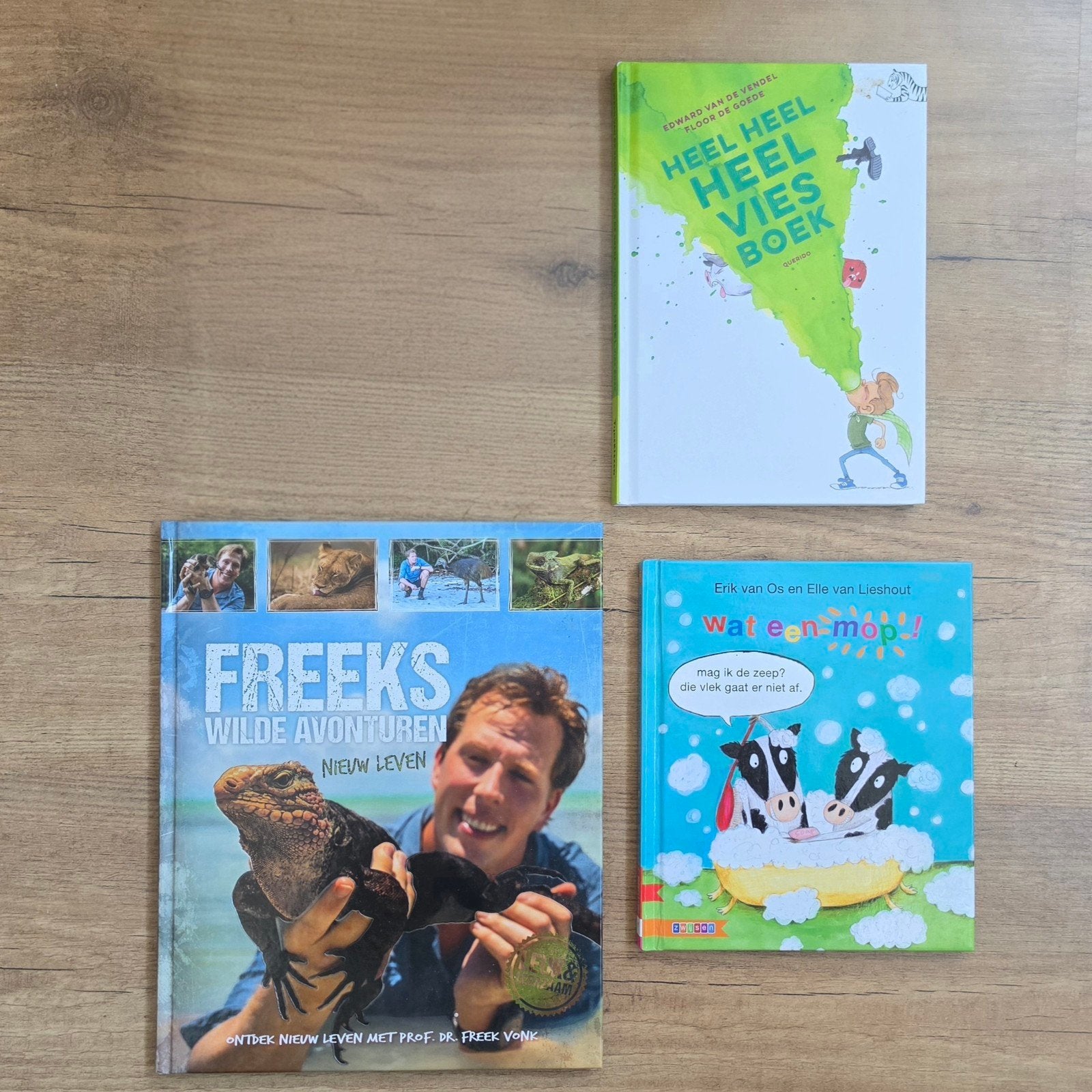 Kinderboeken set: Freek Vonk, Heel Vies Boek, Wat een mop!, Boeken, Gelezen, Freek Vonk, Edward van de Vendel, Erik van Os, Jongen of Meisje