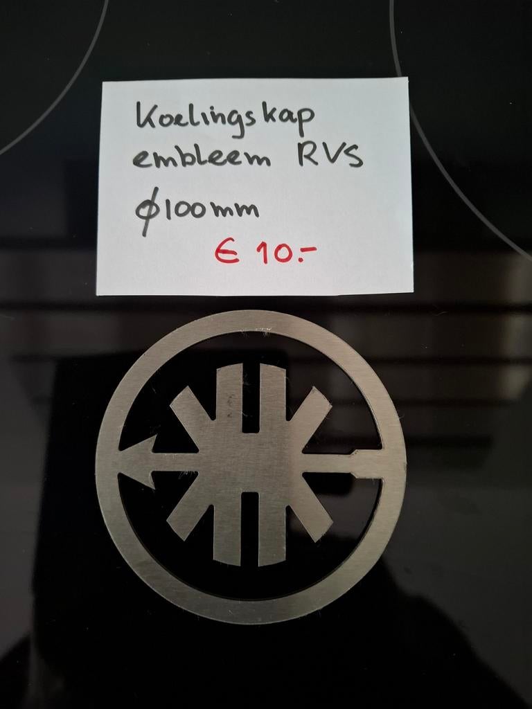 Kreidler Florett  koelingskap  embleem  van GEBORSTELD Rvs., Ophalen of Verzenden, Nieuw, Update