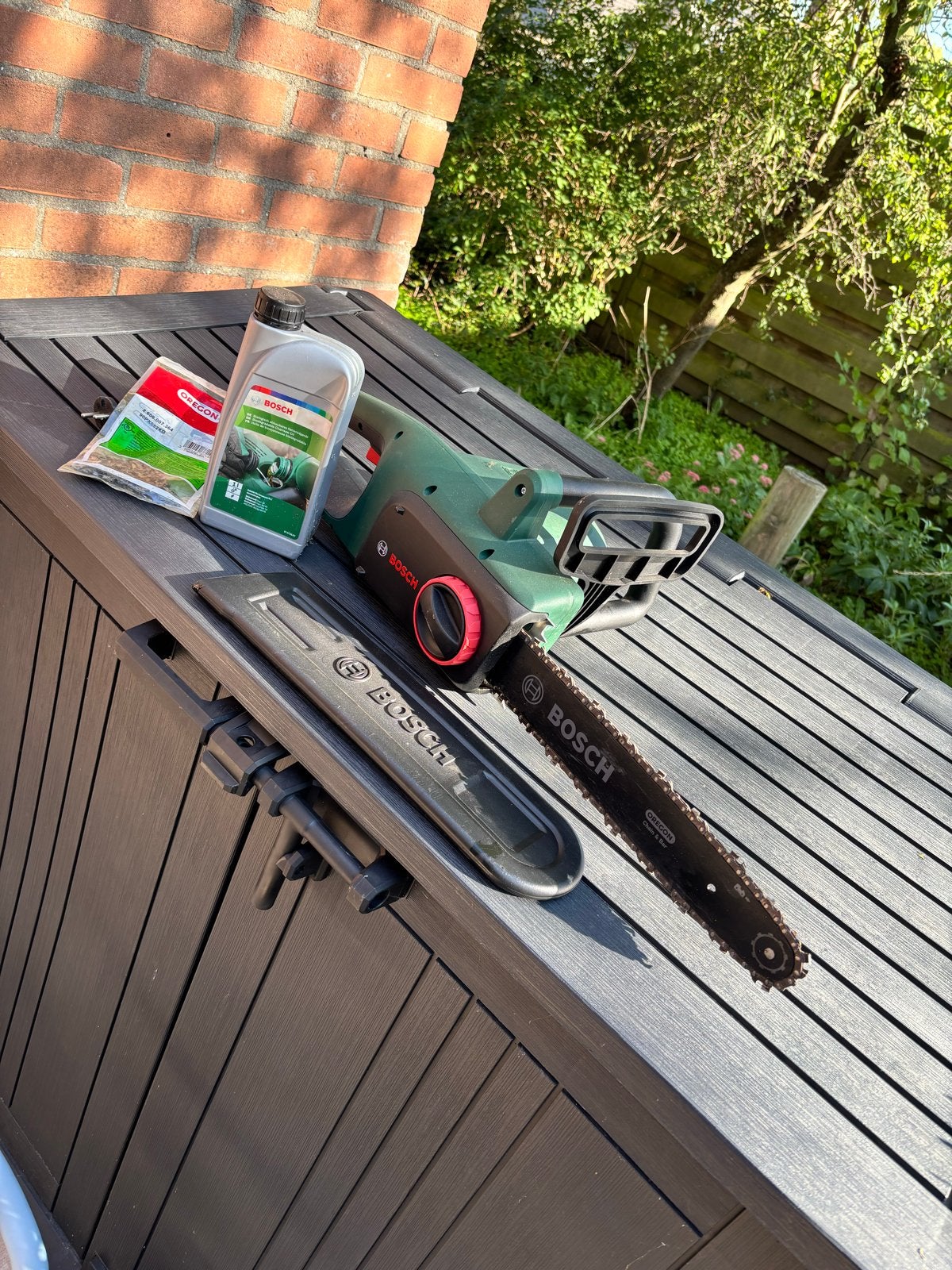 Bosch elektrische kettingzaag, Tuin en Terras, Ophalen, Gebruikt