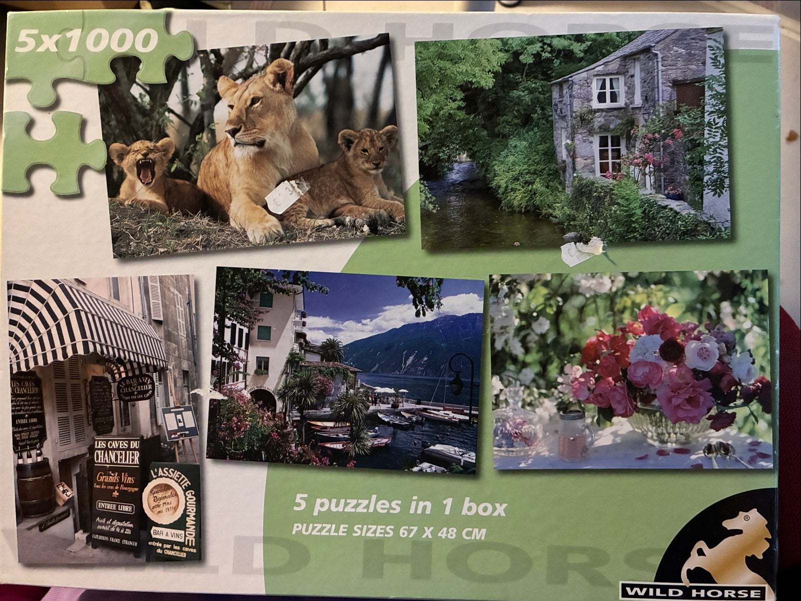 Puzzelset 5x1000 stukjes - niet compleet, Ophalen, 500 t/m 1500 stukjes, Gebruikt, Legpuzzel
