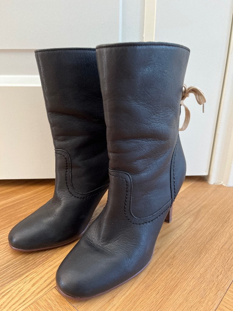 See by Chloe zwarte laars hak, Kleding | Dames, Verzenden, Zwart, Lage of Enkellaarzen, Zo goed als nieuw