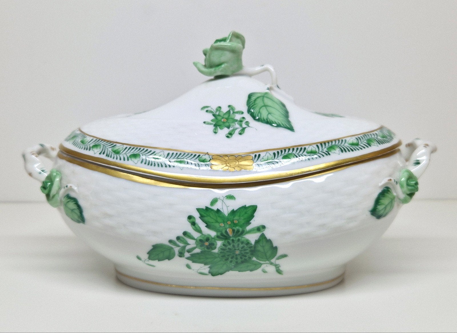 Herend mini-terrine Apponyi Vert decor Hongarije 20e eeuw., Ophalen