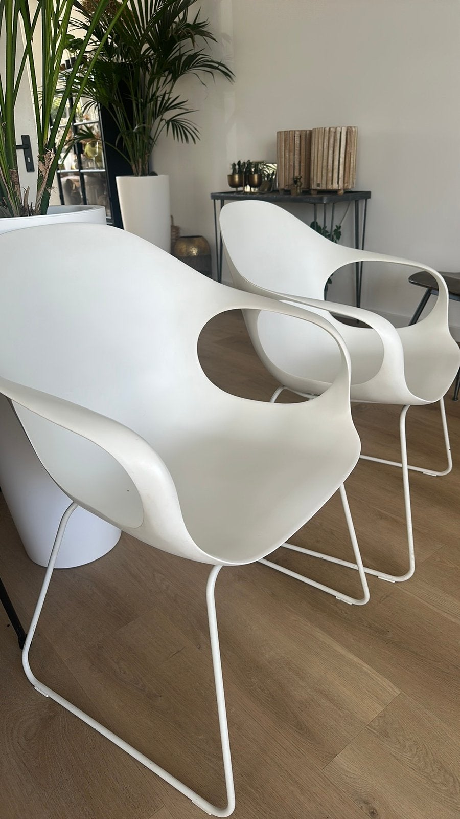 Italiaanse kuipstoelen design 4x, Ophalen, Wit, Zo goed als nieuw, Vier