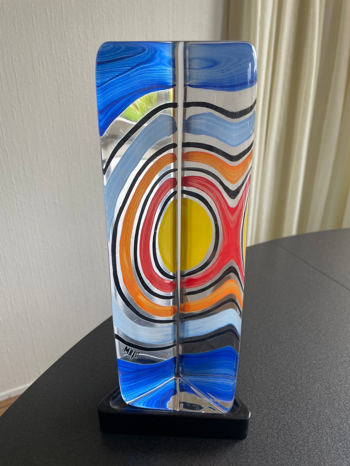 Kosta Boda 'Kaleidoscope' sculptuur van Monica Backstrom, Meerkleurig, Gemerkt, Beeld, Ophalen