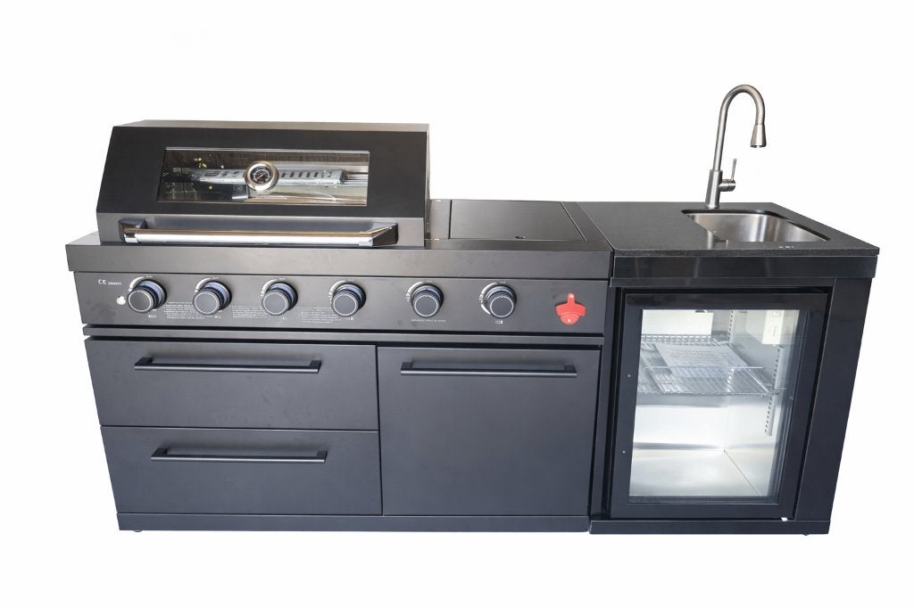 Outdoor Kitchen + Spoelbak + koelkast +6 burner ( Compact ), Ophalen, Vrijstaand, Geen merk, Nieuw