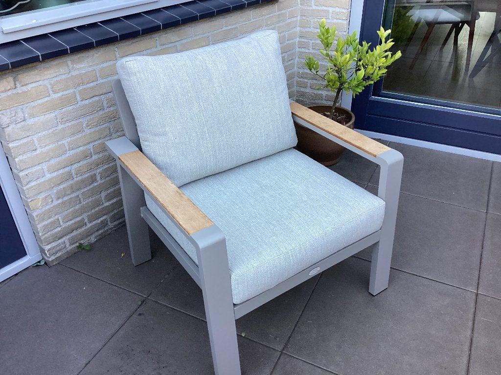 Loungestoel tuin 2 stuks, Tuin en Terras, Aluminium, Zo goed als nieuw, Loungeset, Stoel