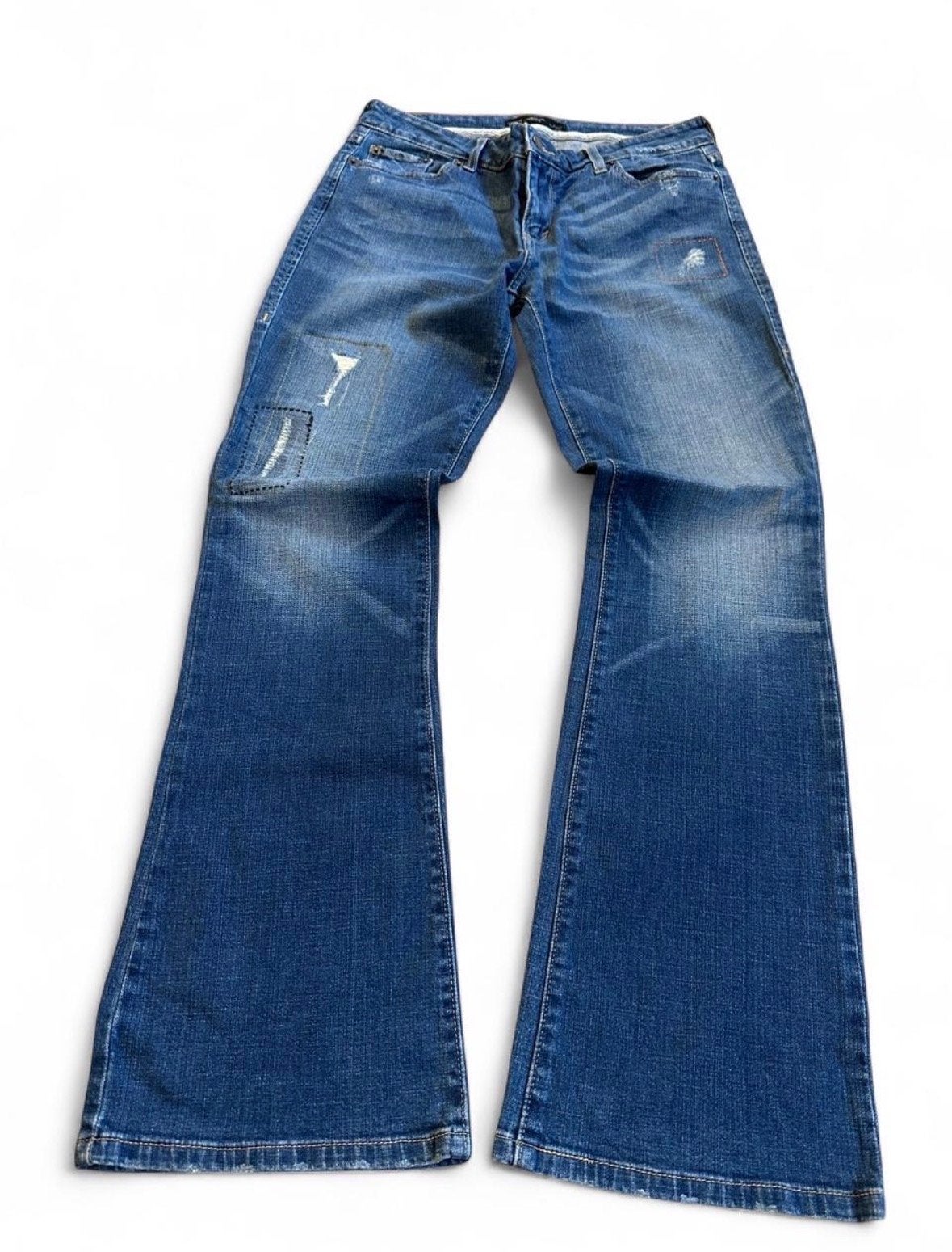 Levi's 553 Bootcut Jeans Dames W30 L32 Y2K Flared Distressed, Ophalen of Verzenden, Gedragen, Blauw, W30 - W32 (confectie 38/40)