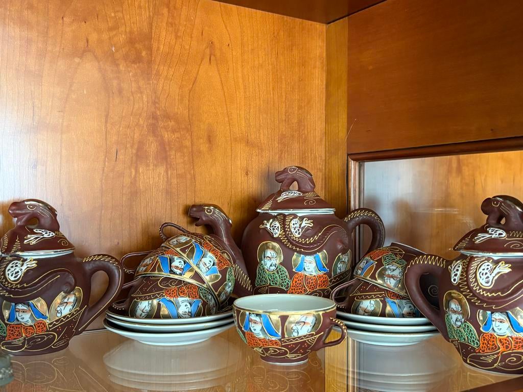 Vintage Japans Satsuma Servies - Draken en Geisha Lithophane, Ophalen