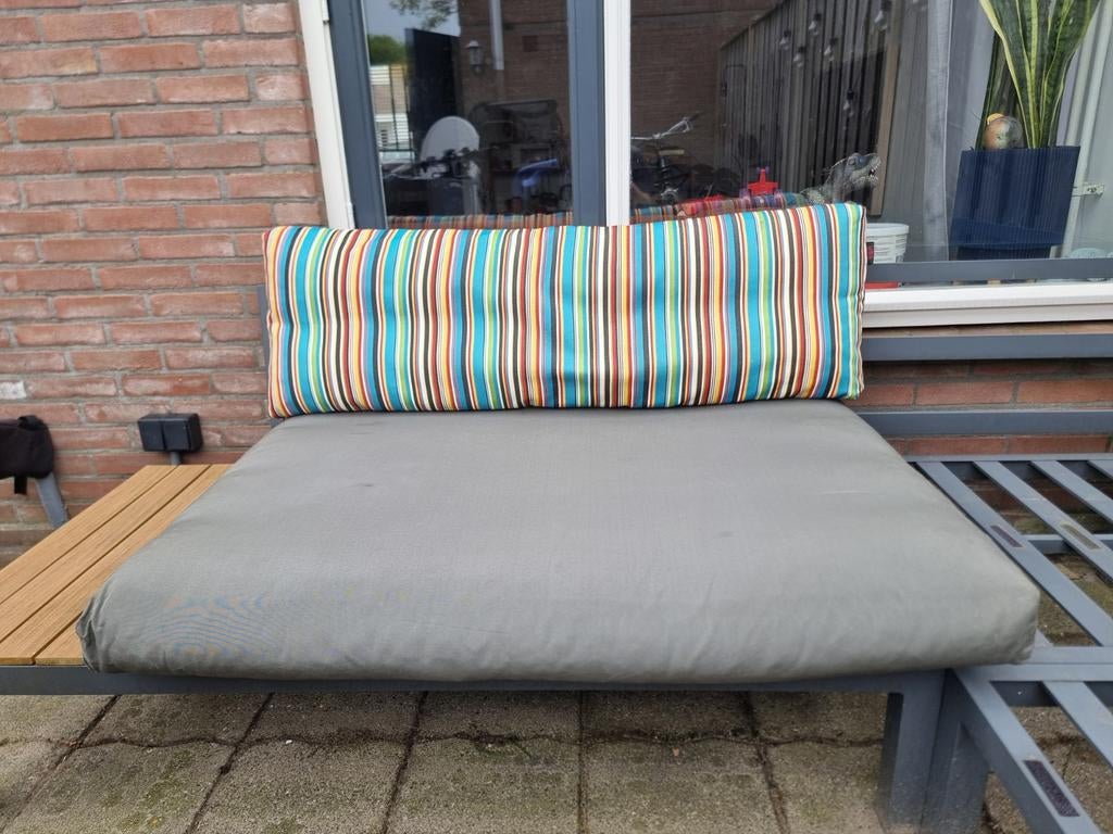 Stevige Palletbank Kussens Redzipper 120x80 - Grijs, Huis en Inrichting, Woonaccessoires | Kussens, Ophalen, Zo goed als nieuw