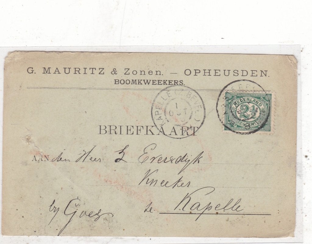 Opheusden-Briefkaart G. Mauritz & Zonen 1903, Ophalen of Verzenden, Voor 1920, Gelopen, Gelderland