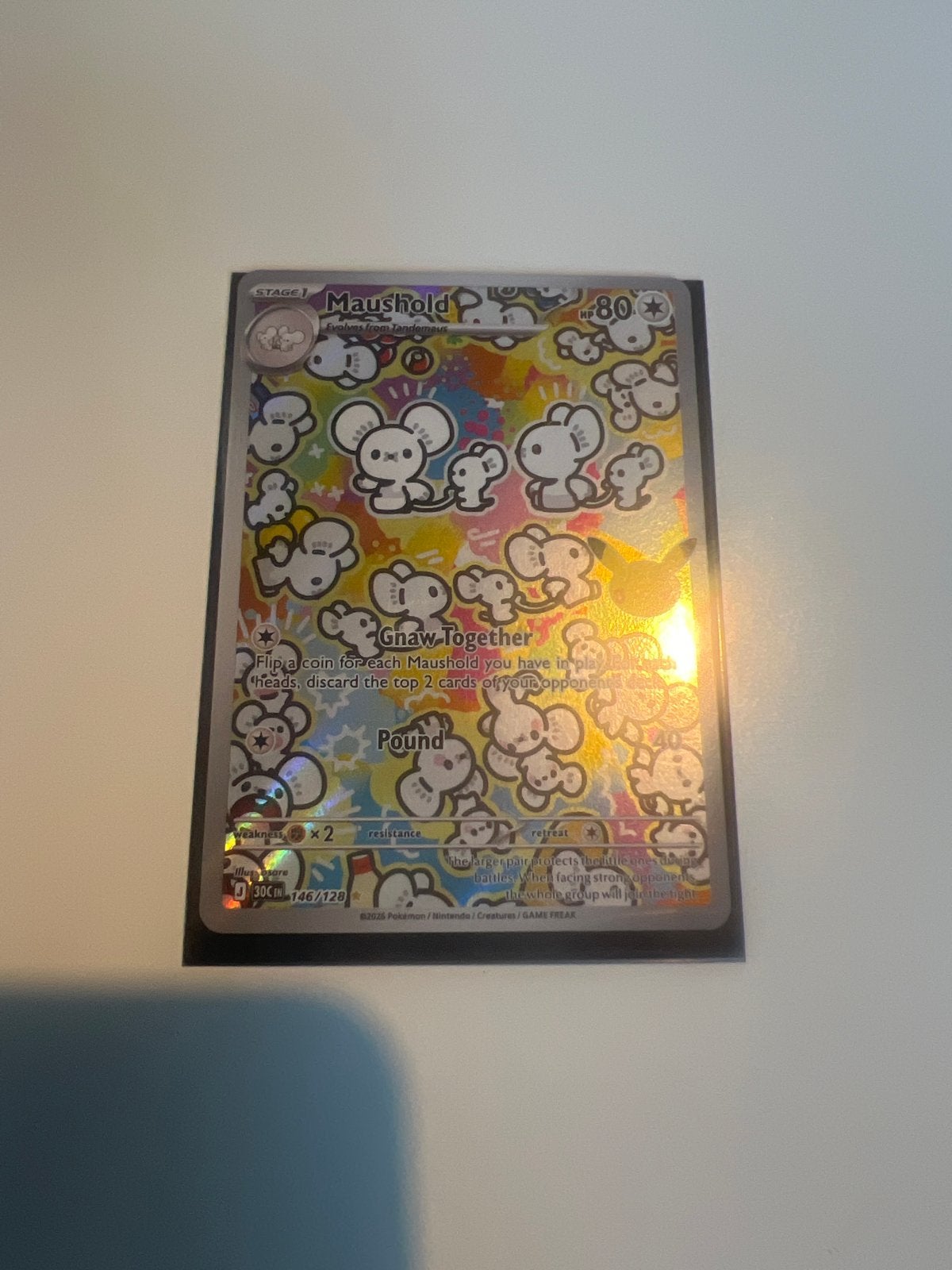 Mauschild 146/128 Pokémon kaart, Ophalen of Verzenden, Nieuw, Losse kaart, Foil