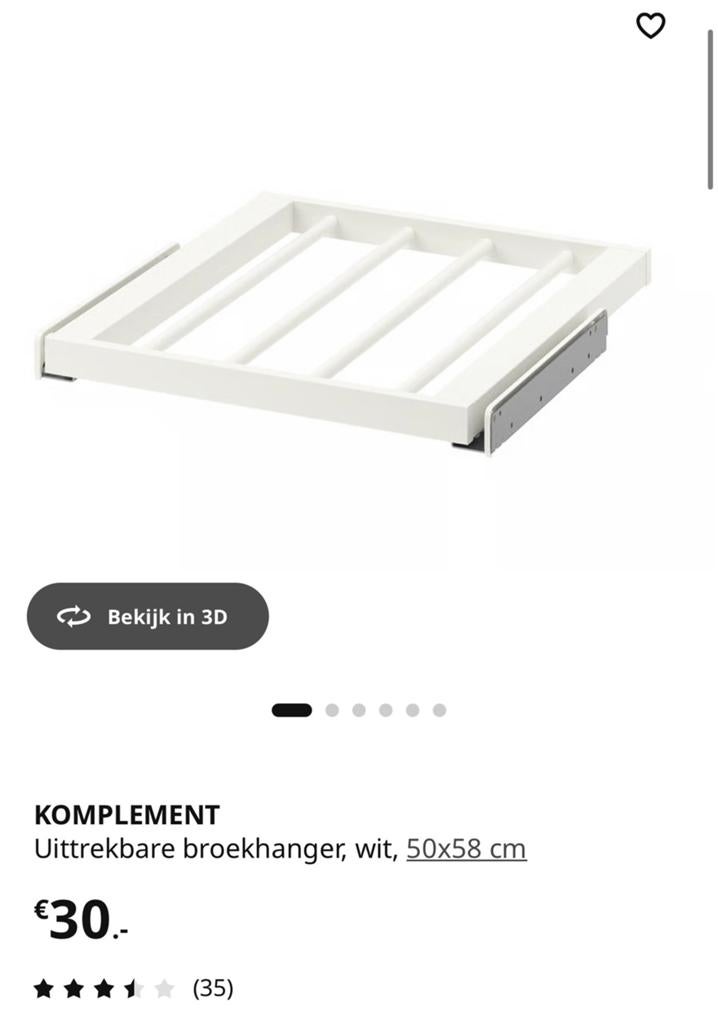 Komplement broek lade  pax, Zo goed als nieuw, Minder dan 100 cm, 50 tot 75 cm, 50 tot 100 cm