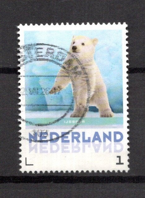 gestempelde zegel Persoonlijke: uit vel van 3. ijsbeer, Ophalen of Verzenden, Na 1940, Gestempeld