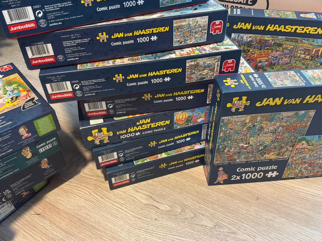 Jan van Haasteren. 500, 1000, 2*1000, 1500 stukjes., Ophalen of Verzenden, 500 t/m 1500 stukjes, Zo goed als nieuw, Legpuzzel