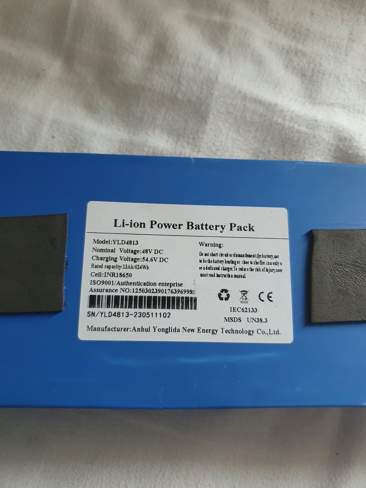 Accu Hitway Step - Li-ion Power Battery Pack 48V 13Ah, Fietsen en Brommers, Gebruikt