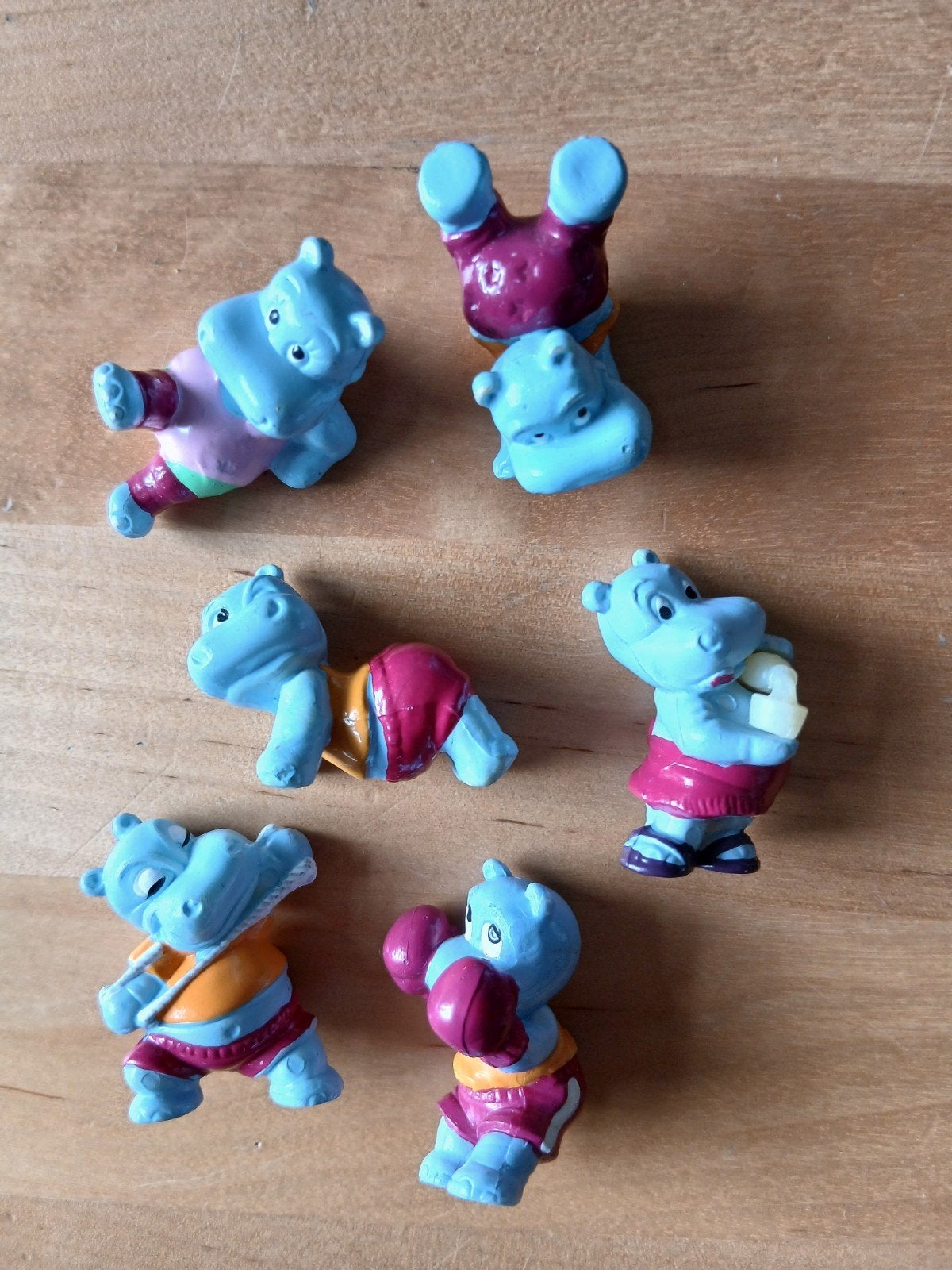 6 Kinder Surprise Happy Hippos figuren, Verzamelen, Verrassingseieren, Ophalen of Verzenden, Gebruikt, Hardplasticfiguren