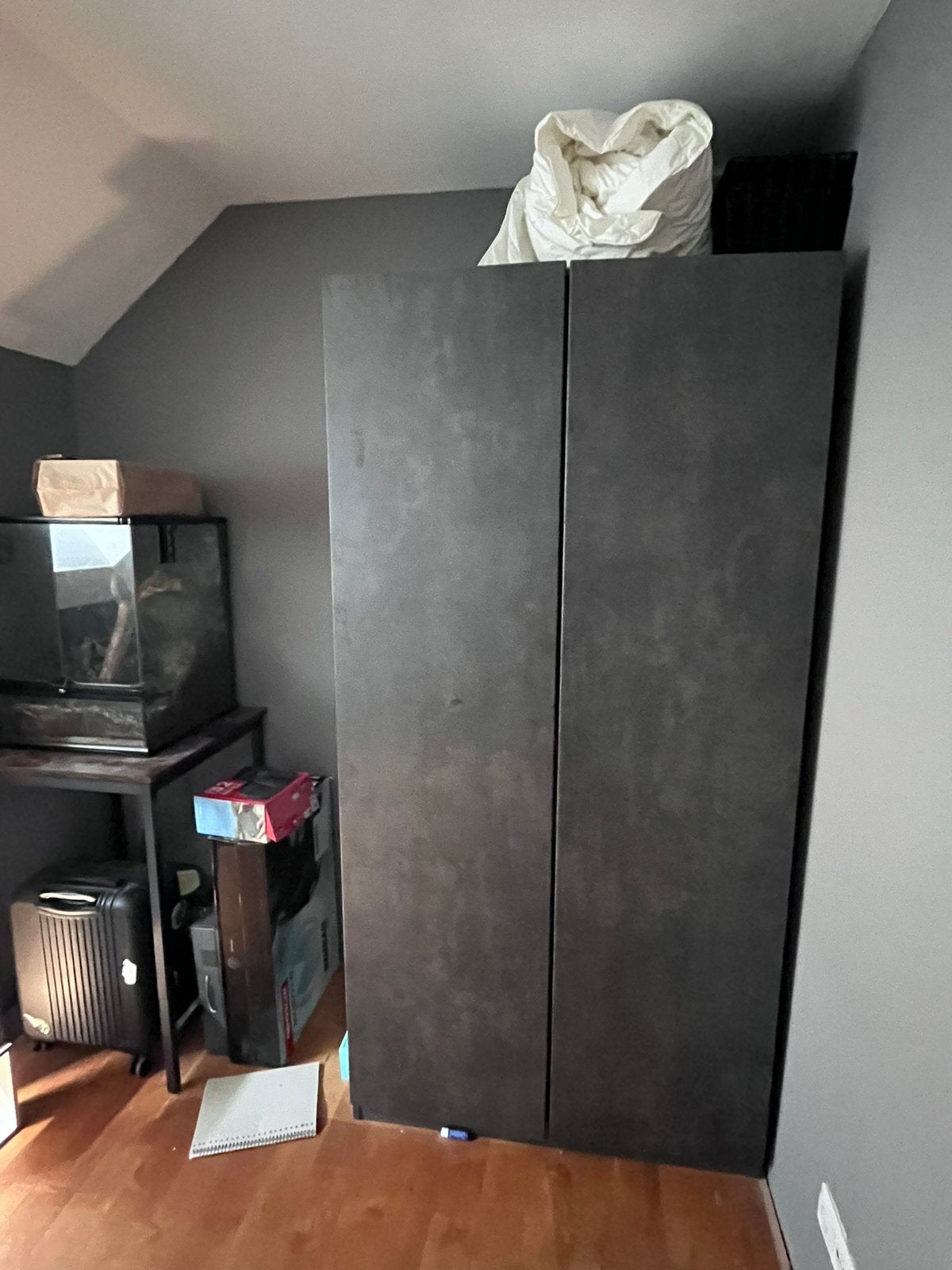 Ikea pax kledingkast, donkergrijs, 100x58x201 cm, 200 cm of meer, Zo goed als nieuw, 50 tot 75 cm, 50 tot 100 cm
