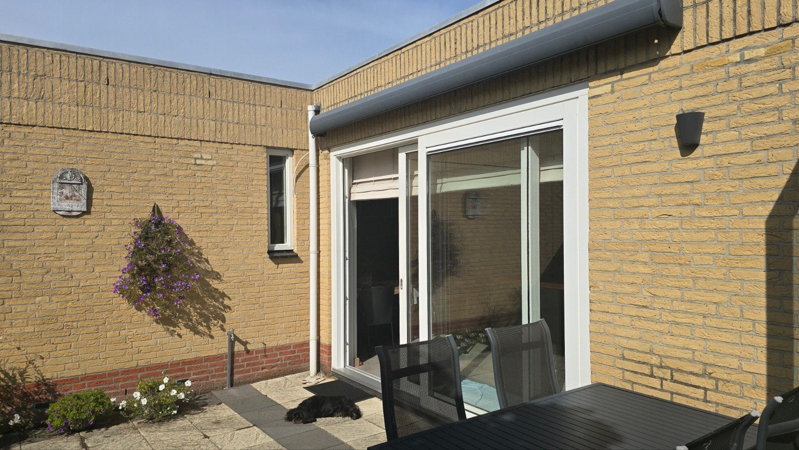 Zonnenscherm, knikarmscherm handmatig, Tuin en Terras, Ophalen, Gebruikt, 150 tot 300 cm, 250 cm tot 450 cm