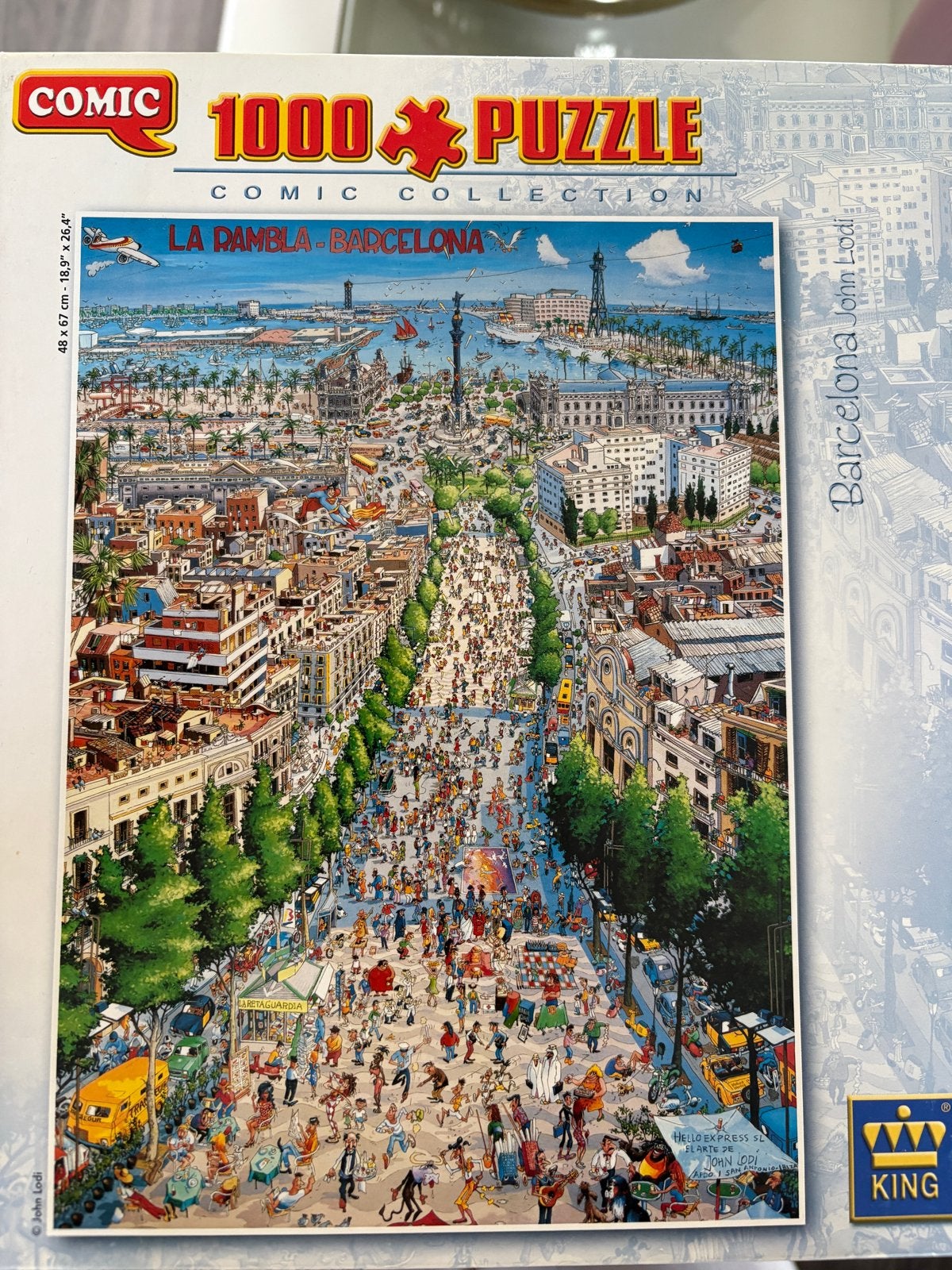 King Comic Collection 1000 stukjes - La Rambla Barcelona, Ophalen of Verzenden, 500 t/m 1500 stukjes, Gebruikt, Legpuzzel