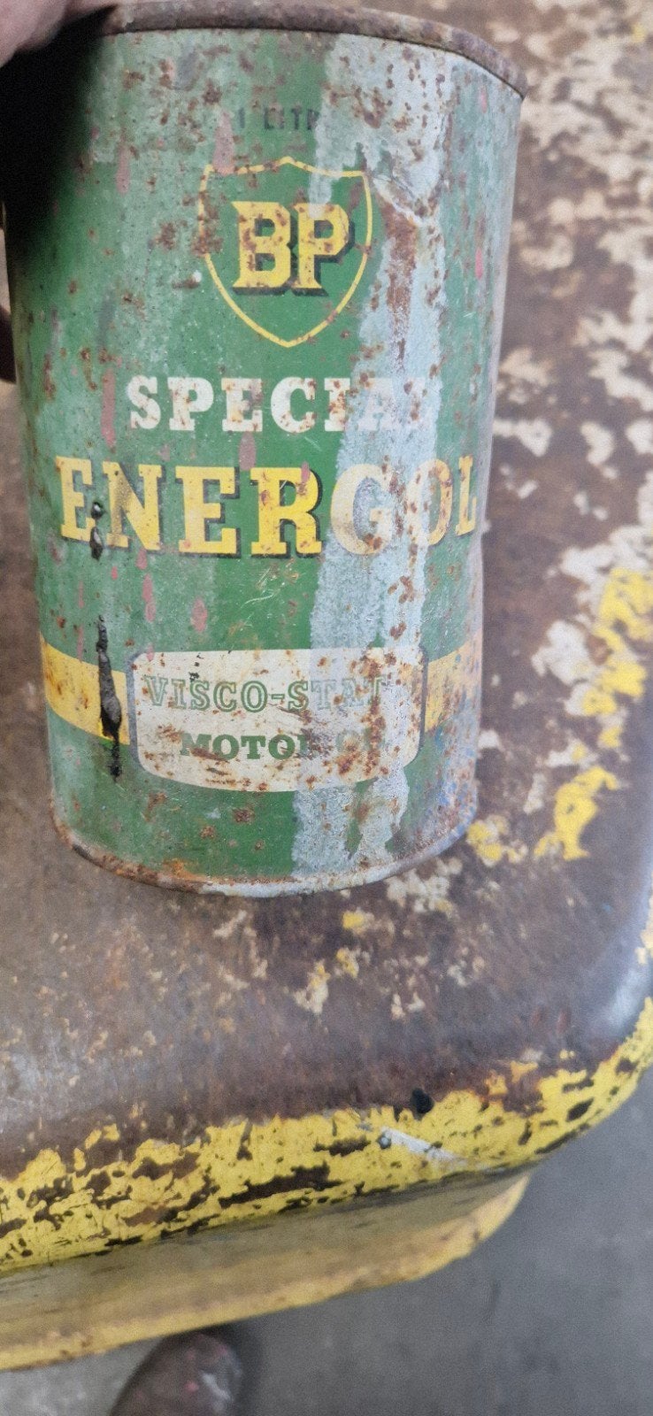 BP special enercol olie, Verzamelen, Blikken, Ophalen of Verzenden, Gebruikt, Overige