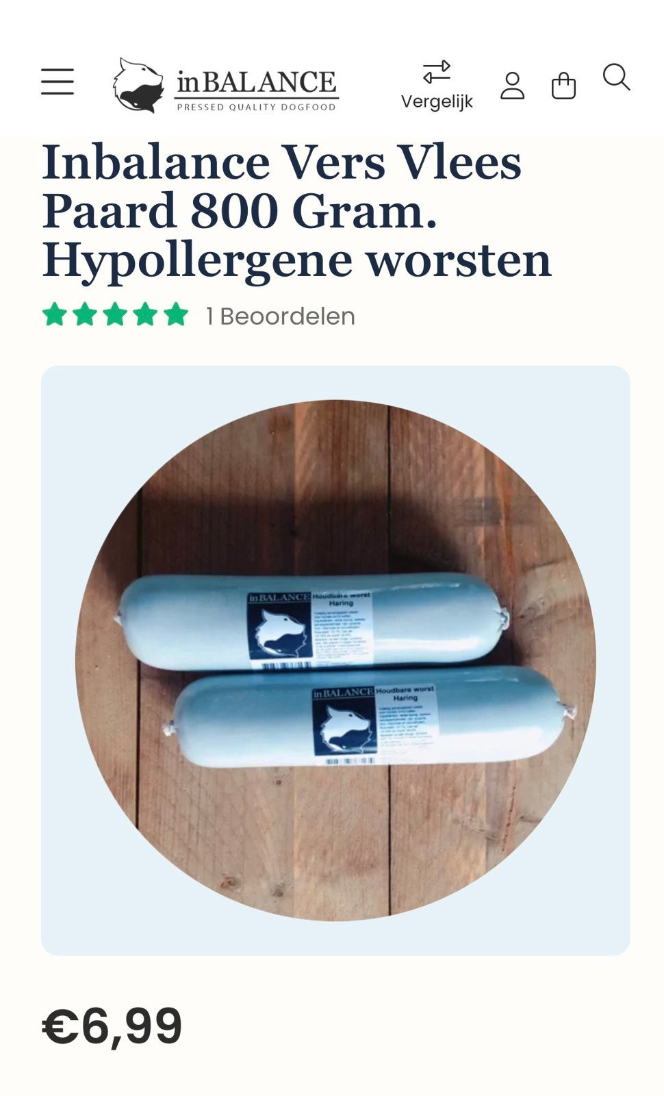 Inbalance hypoallergeen Paard hondenvlees/brokken en sticks, Ophalen, Hond