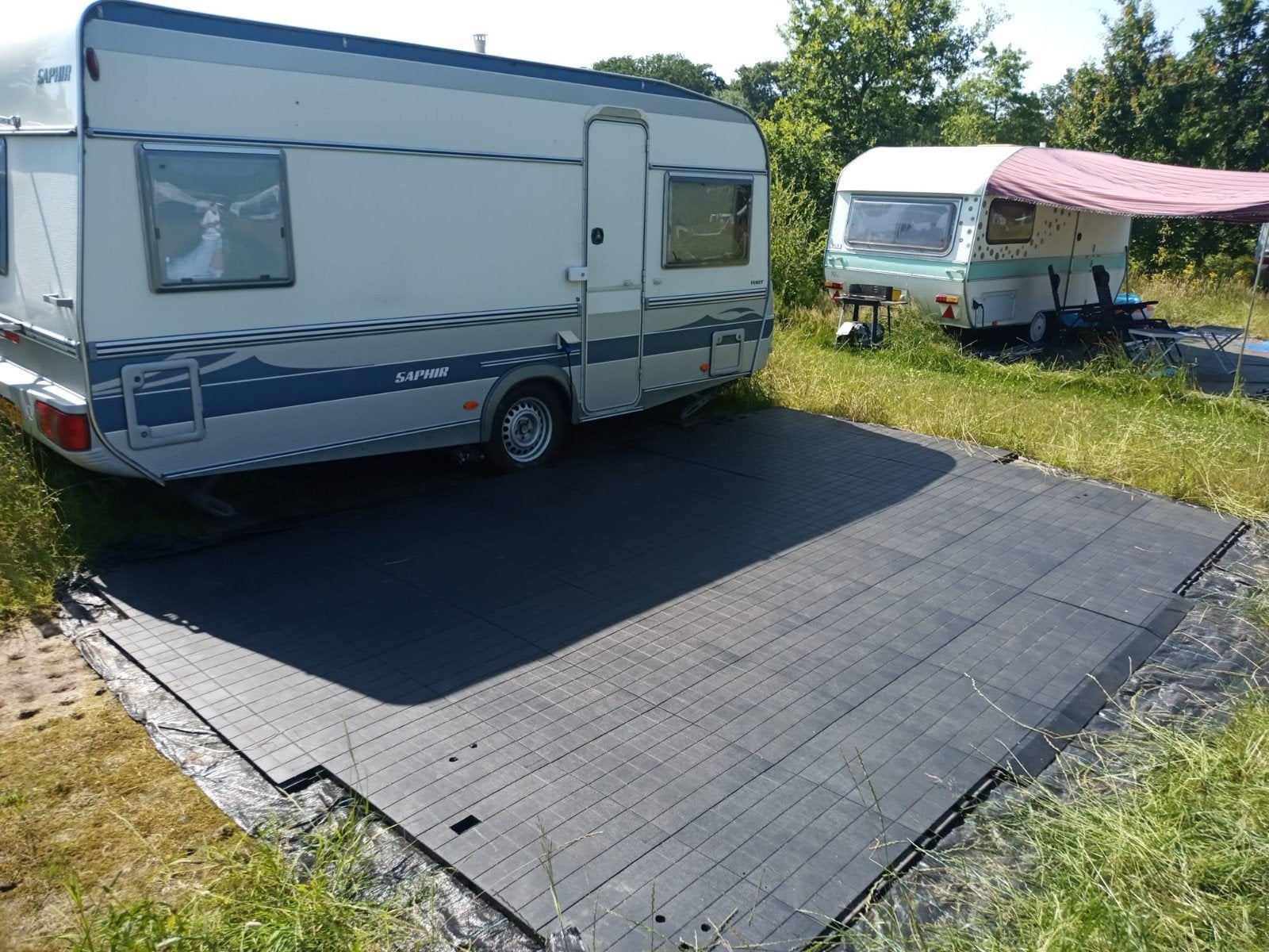Hele partij Isabella vloertegels 50x50 te koop ruim 20 m2, Caravans en Kamperen, Ophalen
