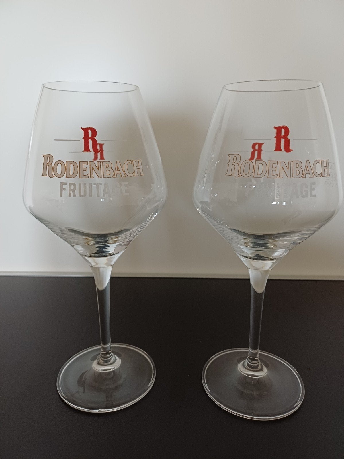 Rodenbach Fruitage bierglazen - Set van 2, Ophalen of Verzenden, Zo goed als nieuw