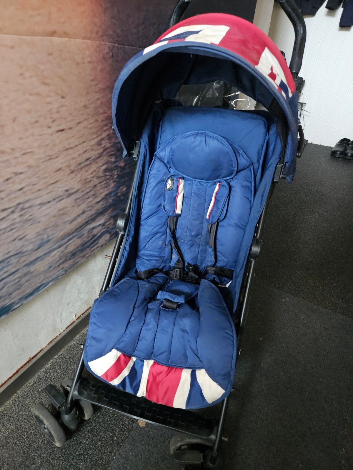 Easywalker Mini Buggy - Union Jack design, Kinderen en Baby's, Buggy's, Gebruikt, Overige merken, Regenhoes, Verstelbare rugleuning