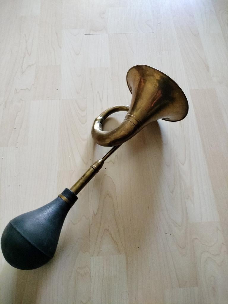 Vintage Koperen Toeter / Claxon met Rubberen Balg, Ophalen of Verzenden, Gebruikt