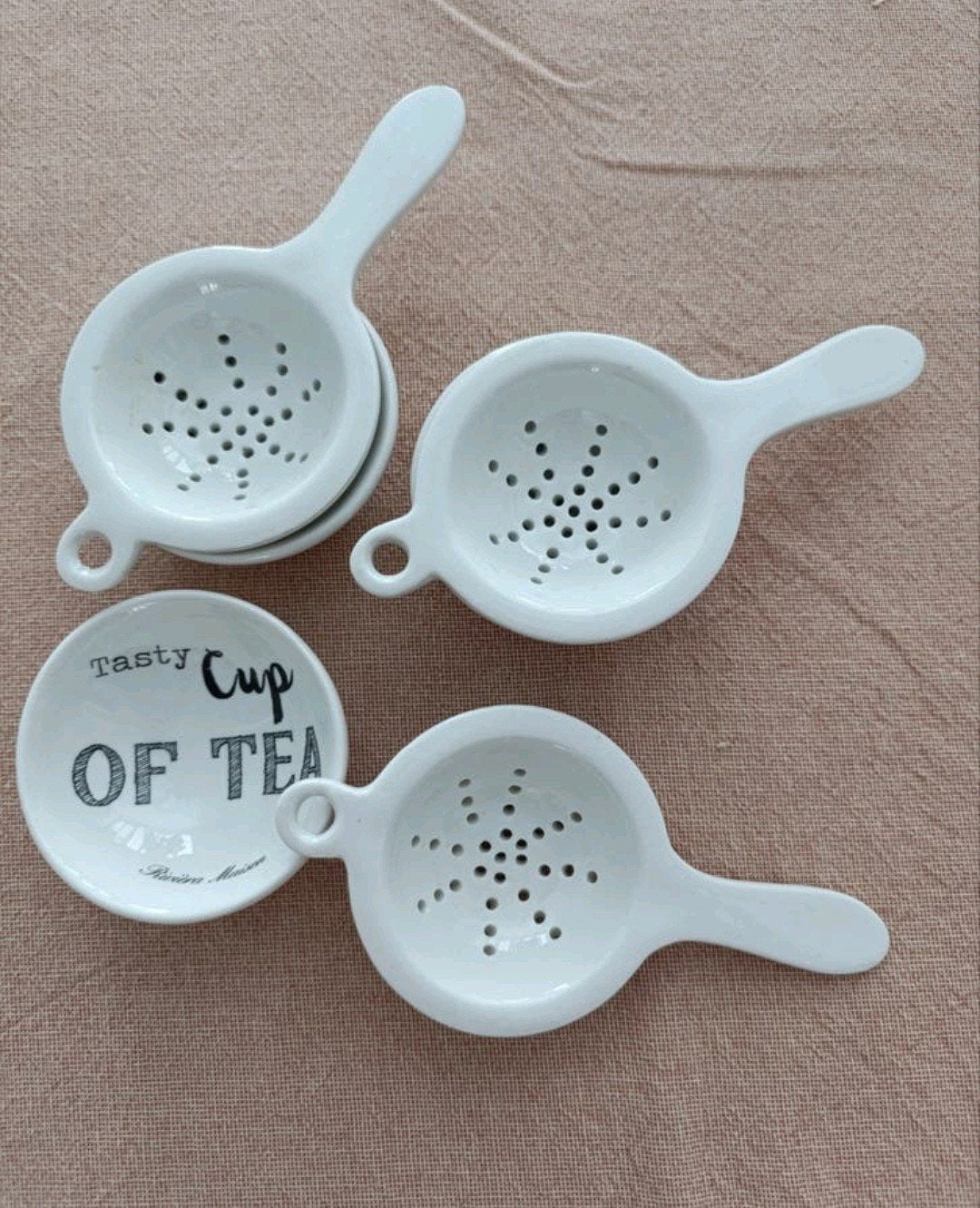 Rivièra Maison theezakjeshouders met zeefjes - Set van 3, Overige merken, Overige typen, Nieuw, Ophalen of Verzenden