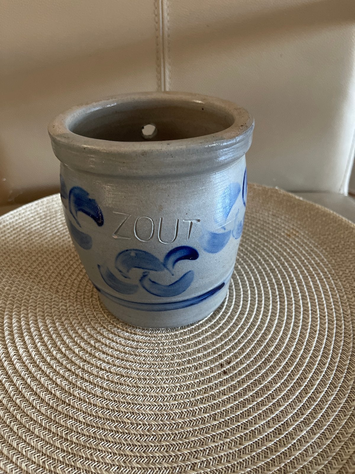 Zoutpot / Keulse pot van aardewerk - Blauw en Grijs, Antiek en Kunst, Antiek | Keramiek en Aardewerk, Ophalen of Verzenden