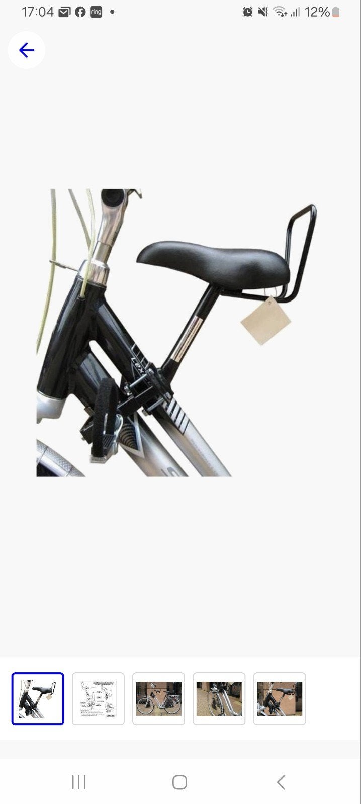 Kinderzadel voor op de stang damesfiets, Fietsen en Brommers, Fietsaccessoires | Fietsstoeltjes, Ophalen, Gebruikt, Voorzitje