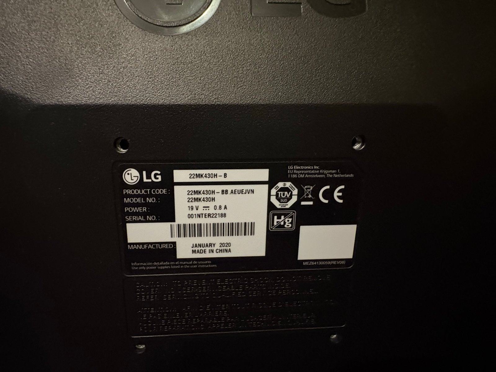 LG 22MK430H-B Monitor - Full HD, 22 inch, Ophalen, Gebruikt, Full HD, HDMI