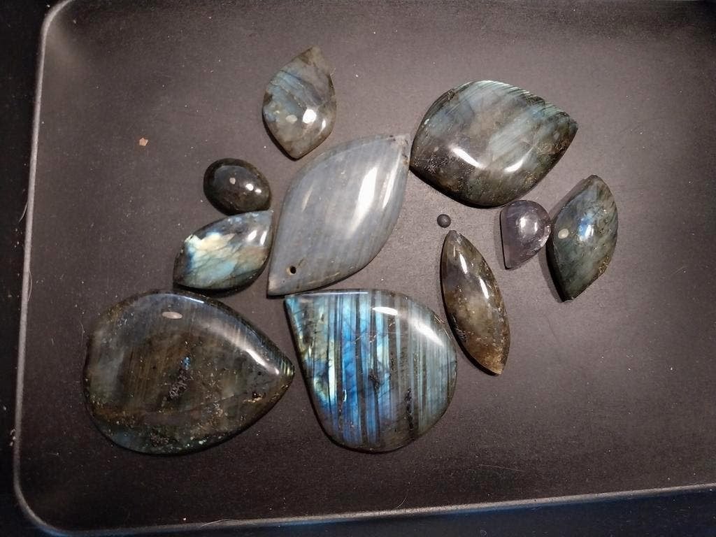 Lot met labradoriet cabochons, Sieraden, Tassen en Uiterlijk, -, -, Ophalen of Verzenden, Zo goed als nieuw