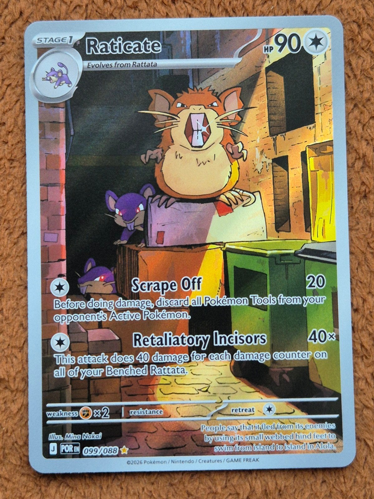 Raticate - 099/088 - Perfect Order (POR 099) - Pack Fresh NM, Ophalen of Verzenden, Nieuw, Losse kaart