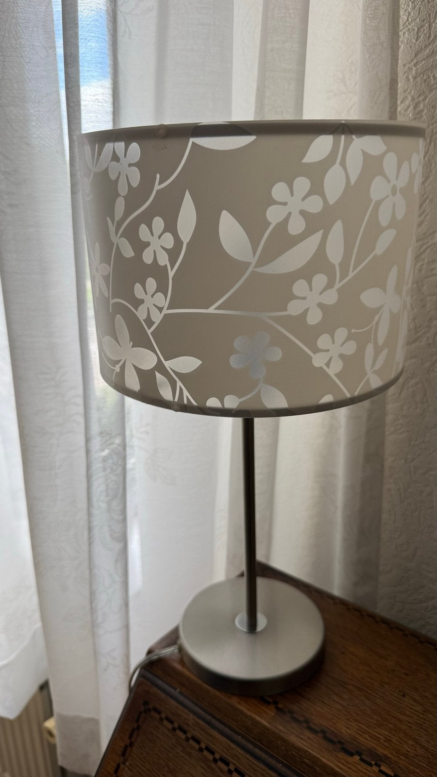 Tafellamp met bloemmotief, Ophalen, Zo goed als nieuw, Metaal, Minder dan 50 cm