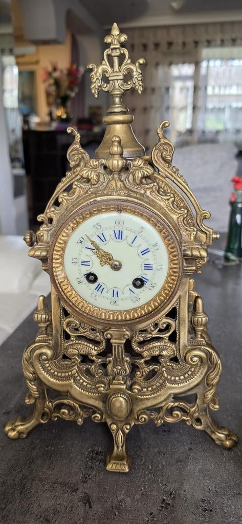 Antieke Franse bronzen pendule, Ophalen of Verzenden
