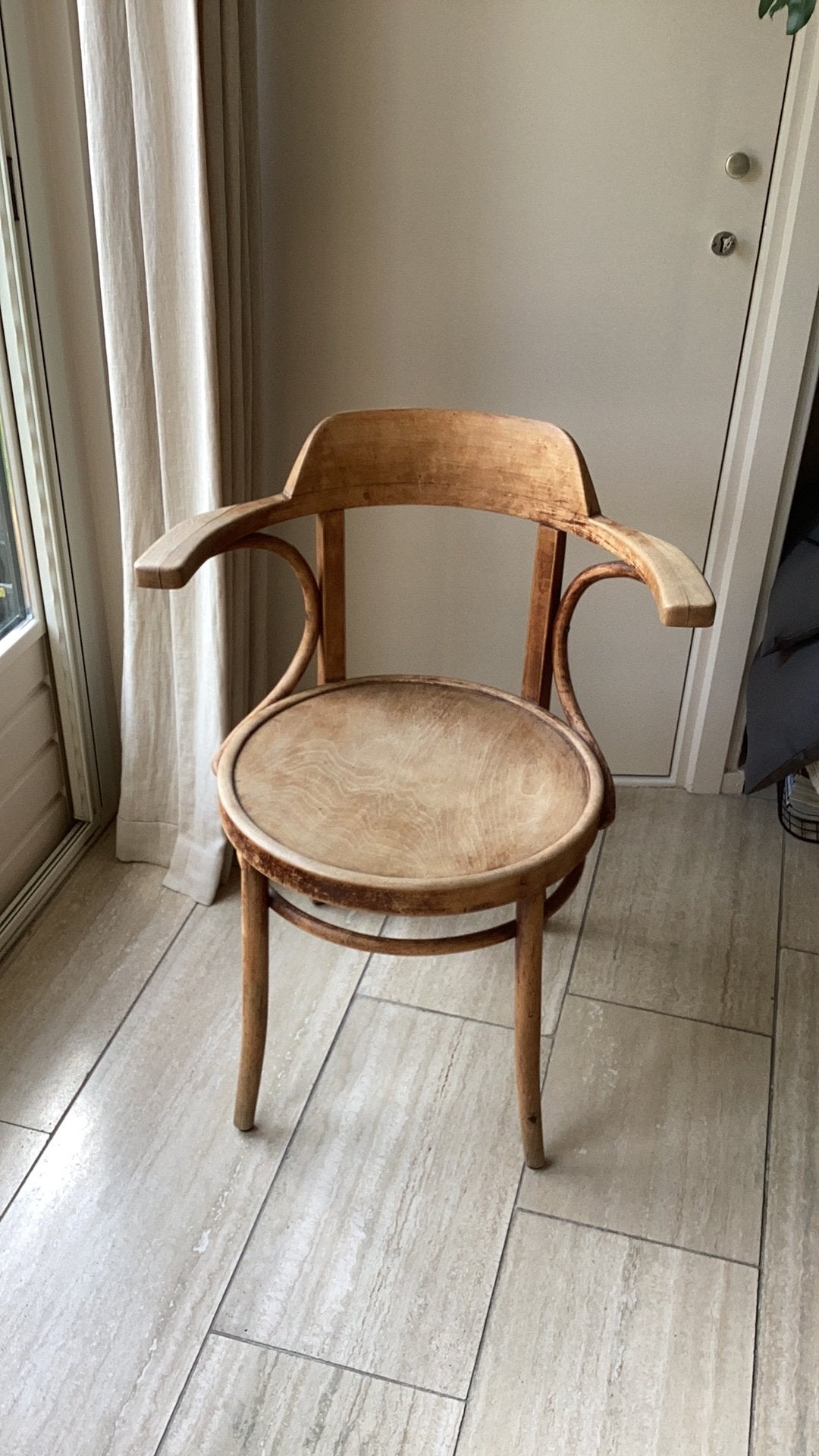 Vintage Thonet stoel met armleuning, Ophalen