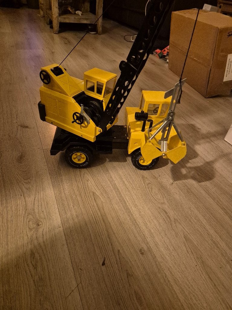 grote vintage tonka kraan grijper in goede staat, Ophalen of Verzenden